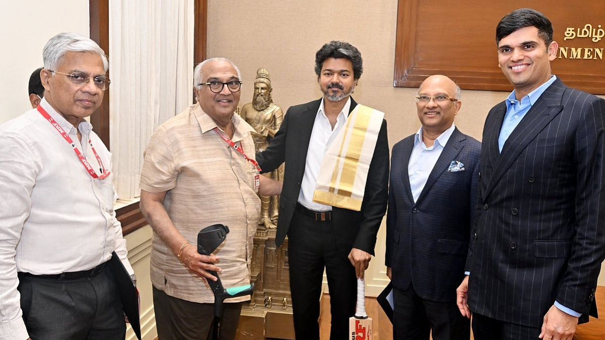 Tamil Nadu CM Vijay Poses With Virat Kohli Signed MRF Bat; Pictures Go Viral