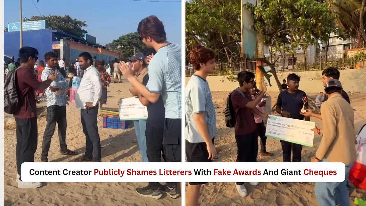 Mumbai Content Creator Publicly Shames Juhu Beach Litterers With Fake Awards & Giant Cheques, Video Goes Viral 