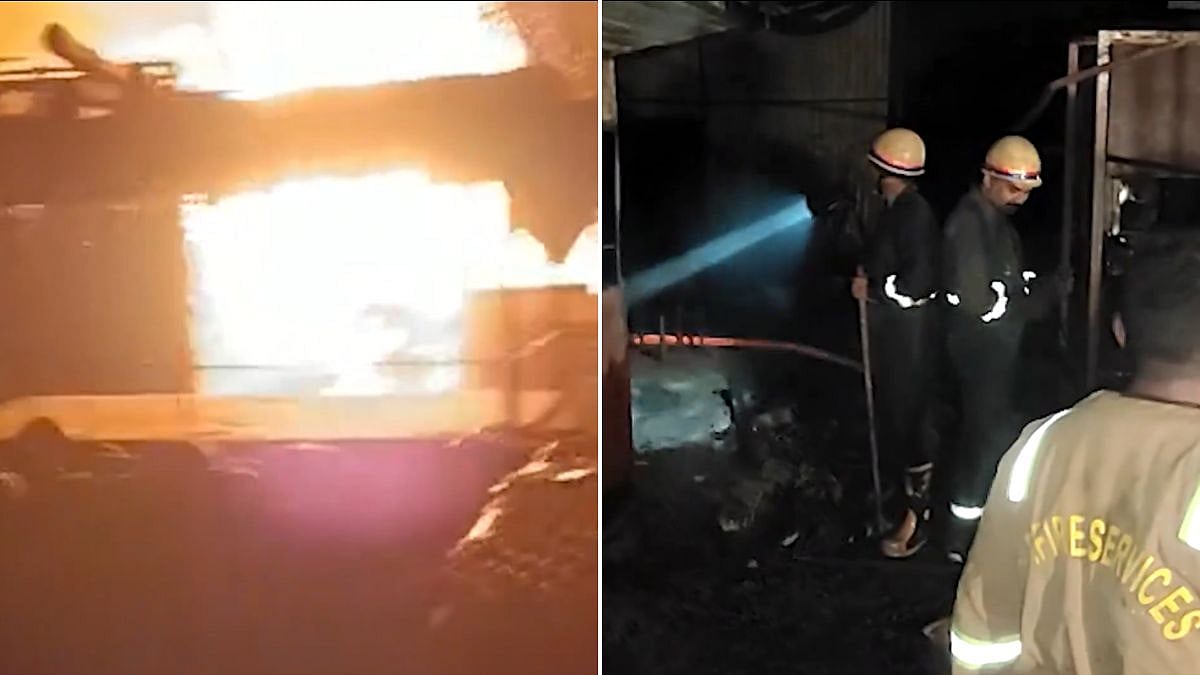 UP: Massive Blaze Tears Through Hardoi Vegetable Market, 8 Shops Reduced To Ashes As LPG Cylinders Explode; Firefighters Avert Disaster | Video