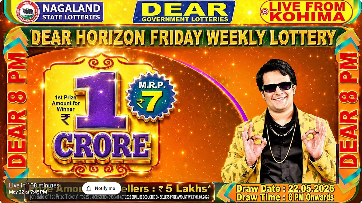 Nagaland State Lottery Result: May 22, 2026, 8 PM Live - Watch Streaming Of Winners List Of Dear Horizon Sambad Night Friday Weekly Draw