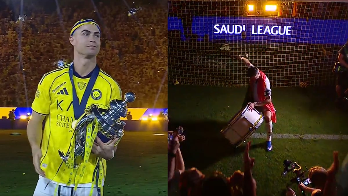 Cristiano Ronaldo Sparks Wild Drum Celebration After Al-Nassr FC Secures Saudi Pro League Title | Video