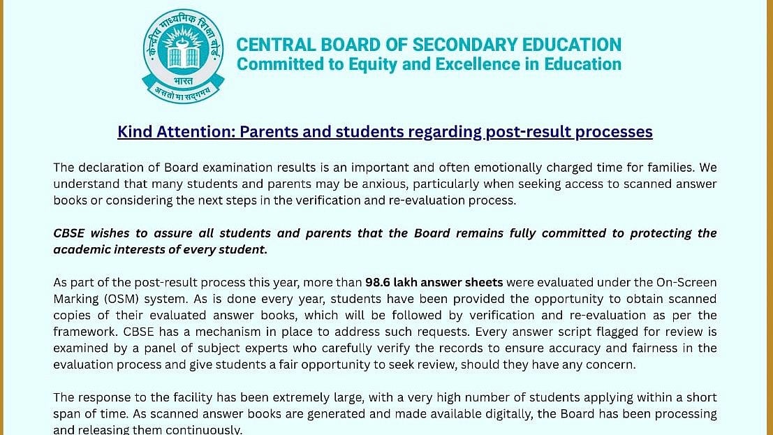 CBSE Assures Fair Review Of Answer Sheets; Extends Scanned-Copy Application Deadline To May 24
