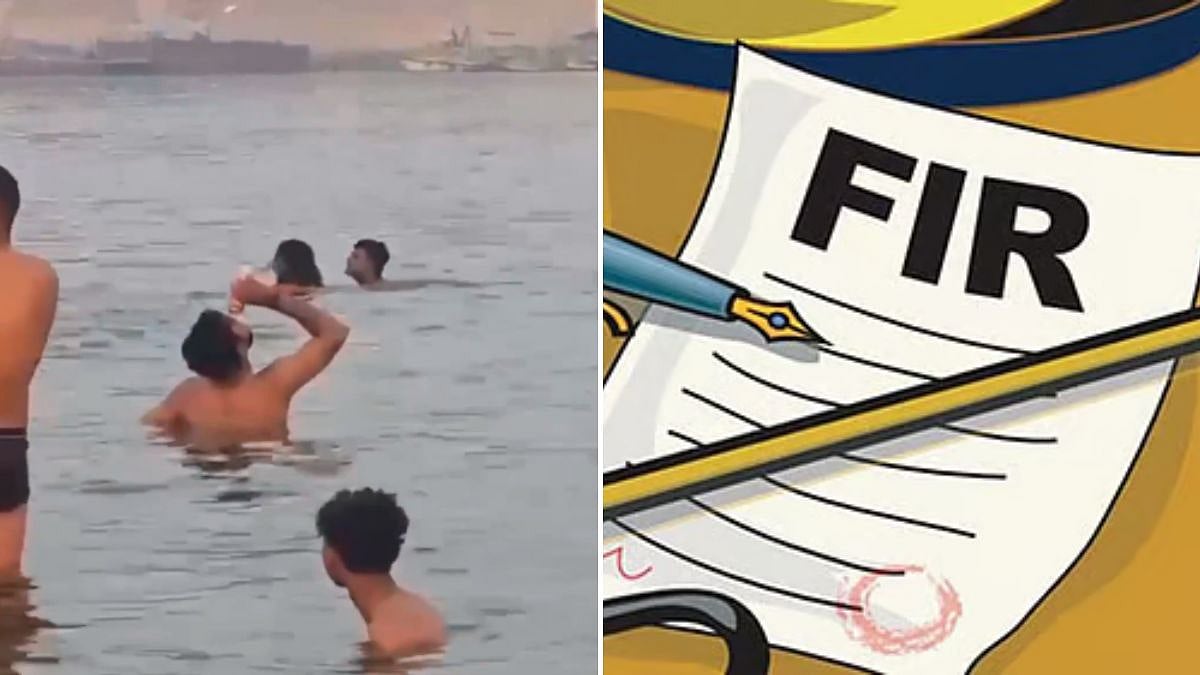 Youth Caught On Video Drinking Beer While Bathing In Ganga At Varanasi’s Assi Ghat, Police Register Case