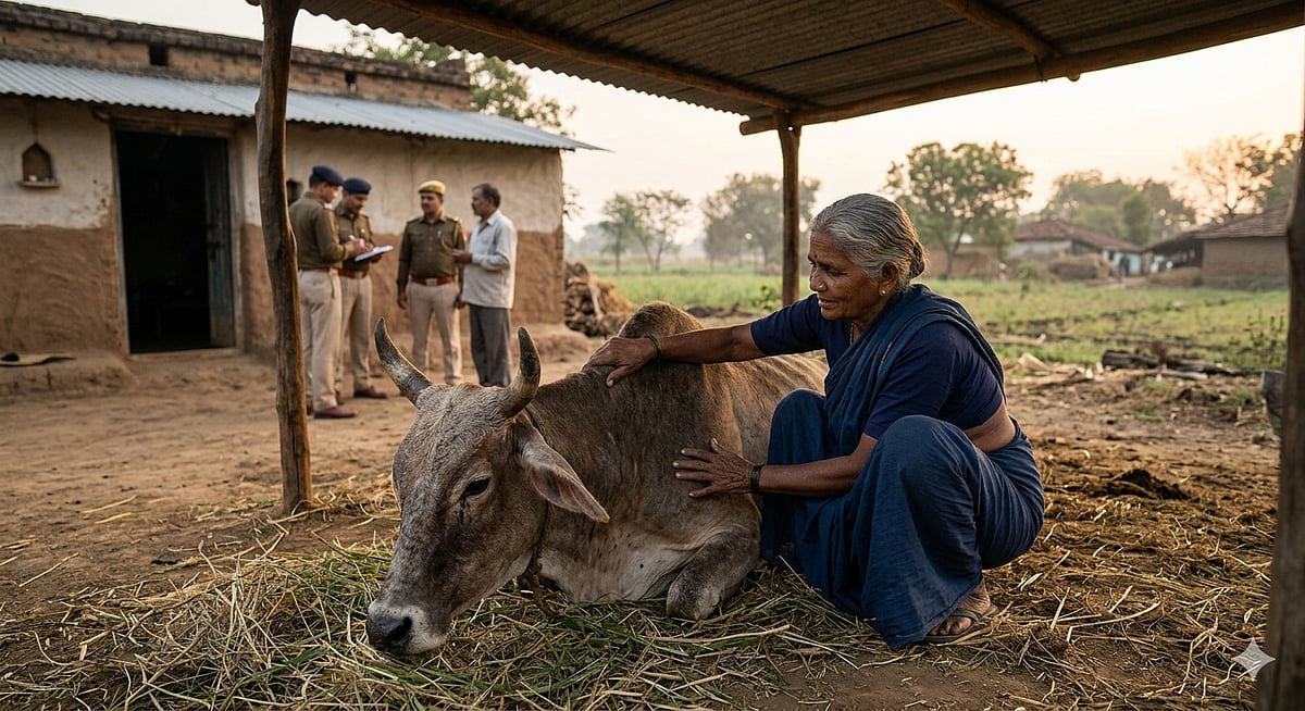64-Year-Old Woman Dies After Her Pet Cow Slips & Falls Over Her In Bhopal 