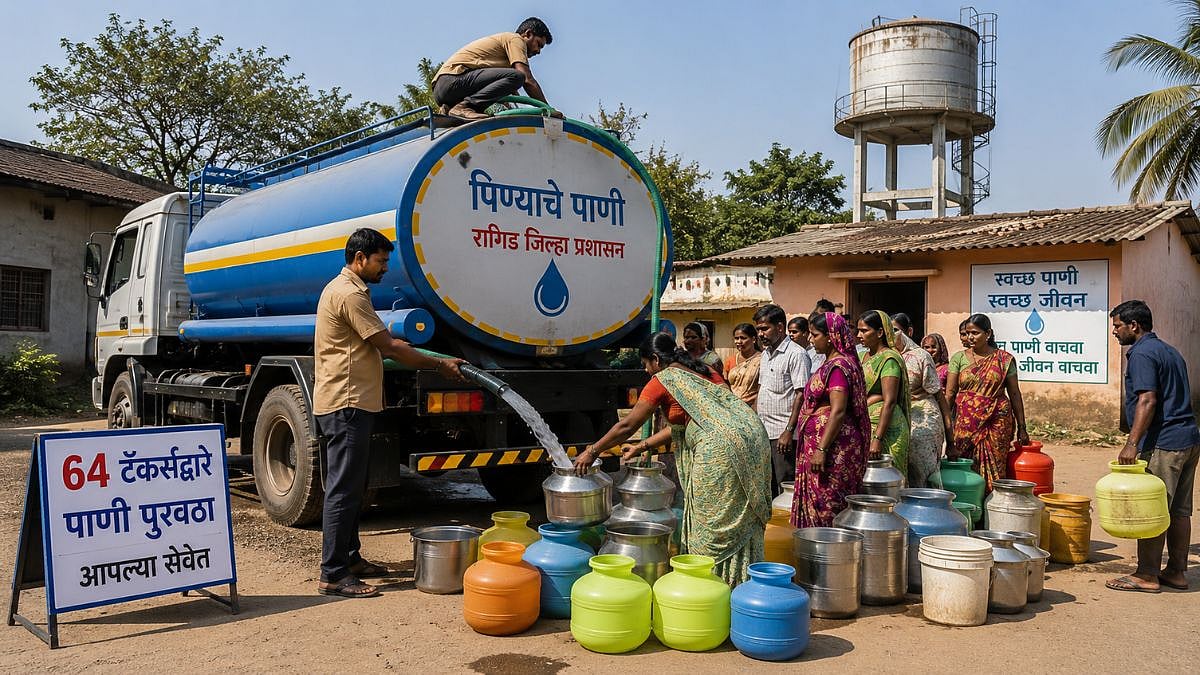 Raigad District Administration Deploys 64 Water Tankers To Supply Drinking Water To Over 1.13 Lakh Residents