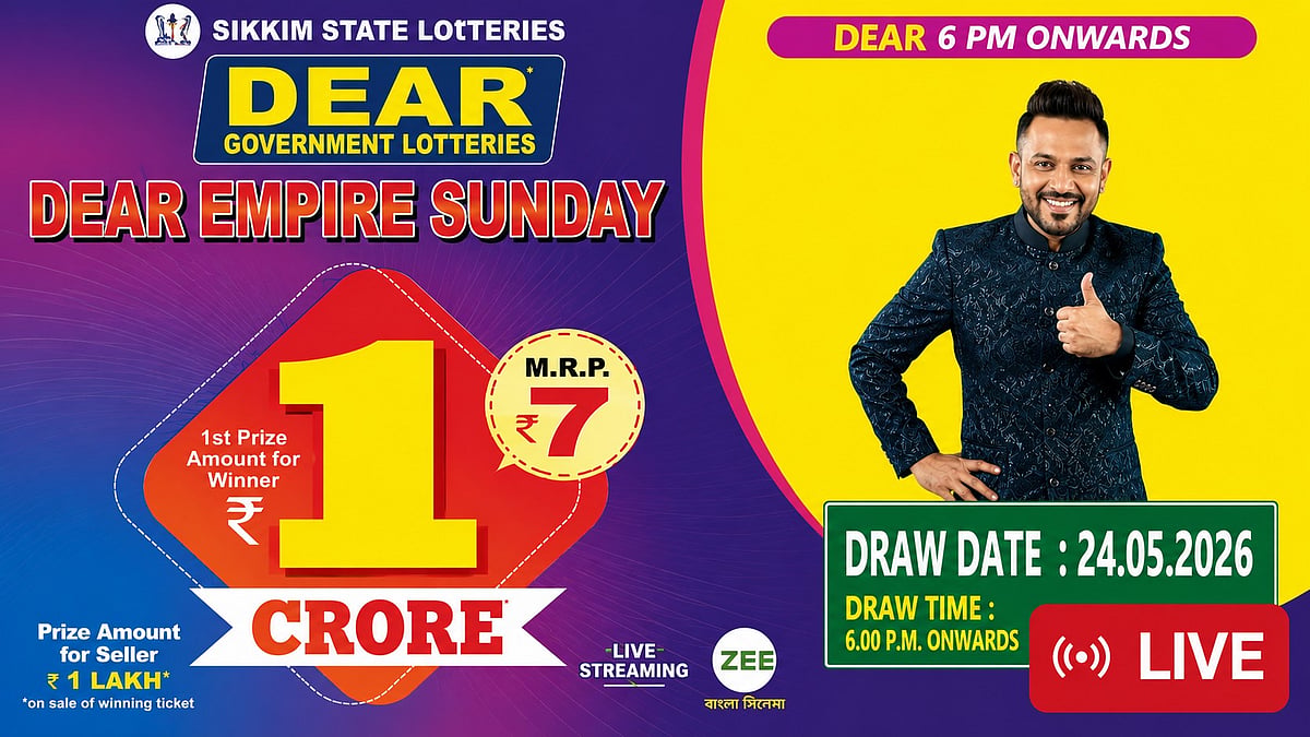 Sikkim State Lottery Result: May 24, 2026, 6 PM Live - Watch Streaming Of Winners List Of Dear Empire Sunday Weekly Draw