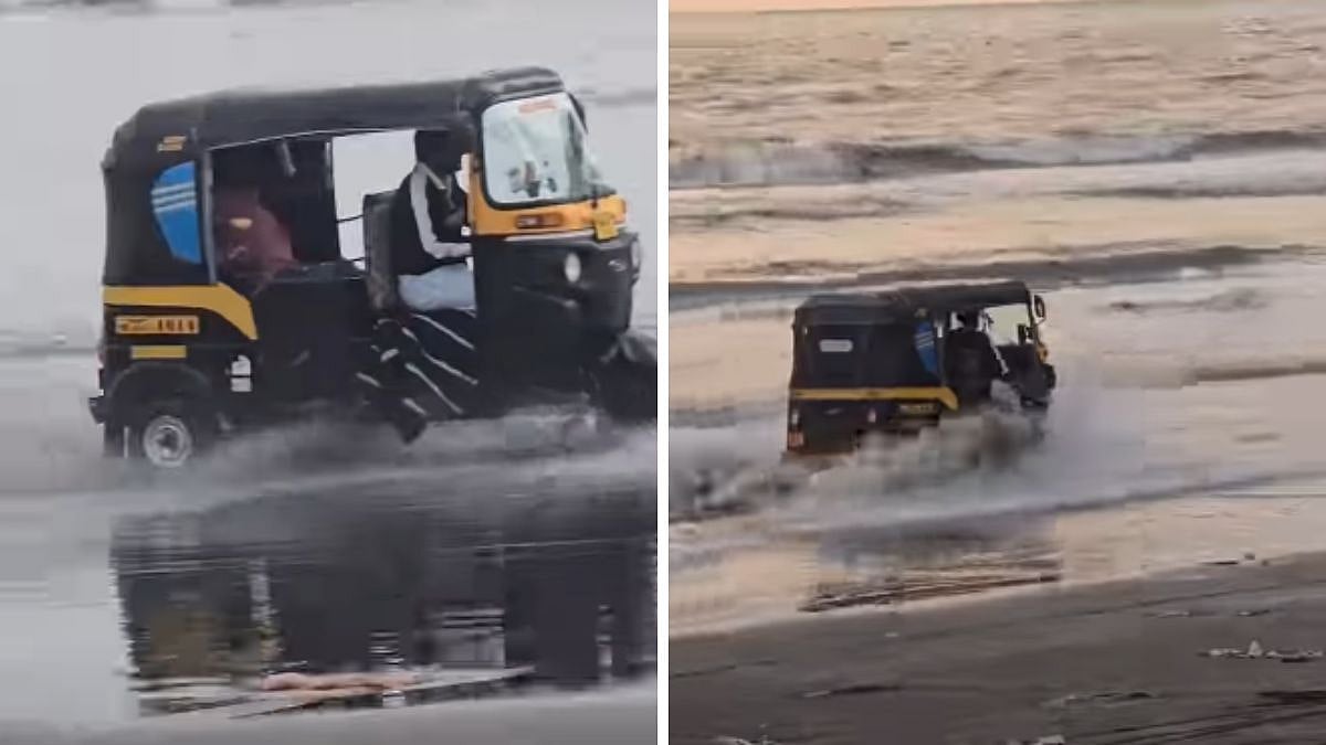 Rickshaw Seen Speeding Through Sea Water At Rajodi Beach In Virar, Viral Video Spark Safety Concerns