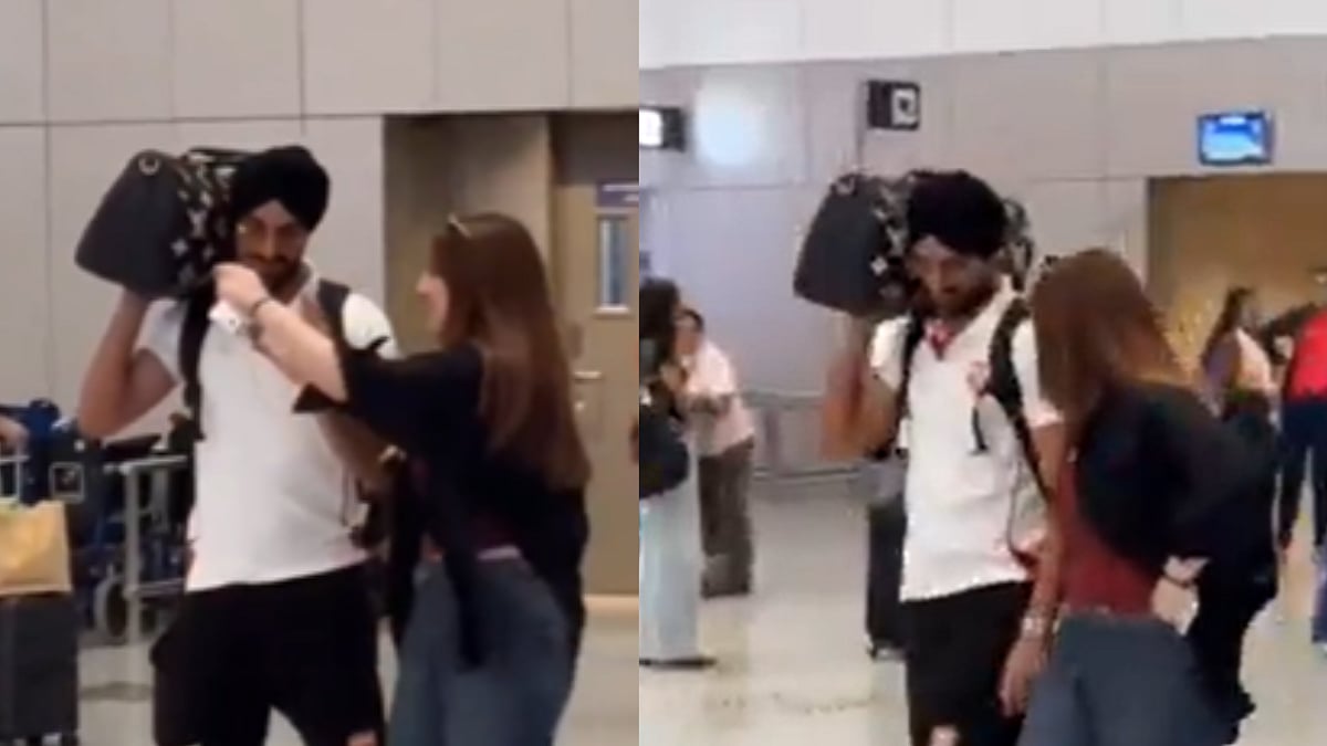 IPL 2026: Arshdeep Singh Seen Smiling As Rumoured GF Samreen Kaur Playfully Tries Snatching His Bag At Airport | Video 