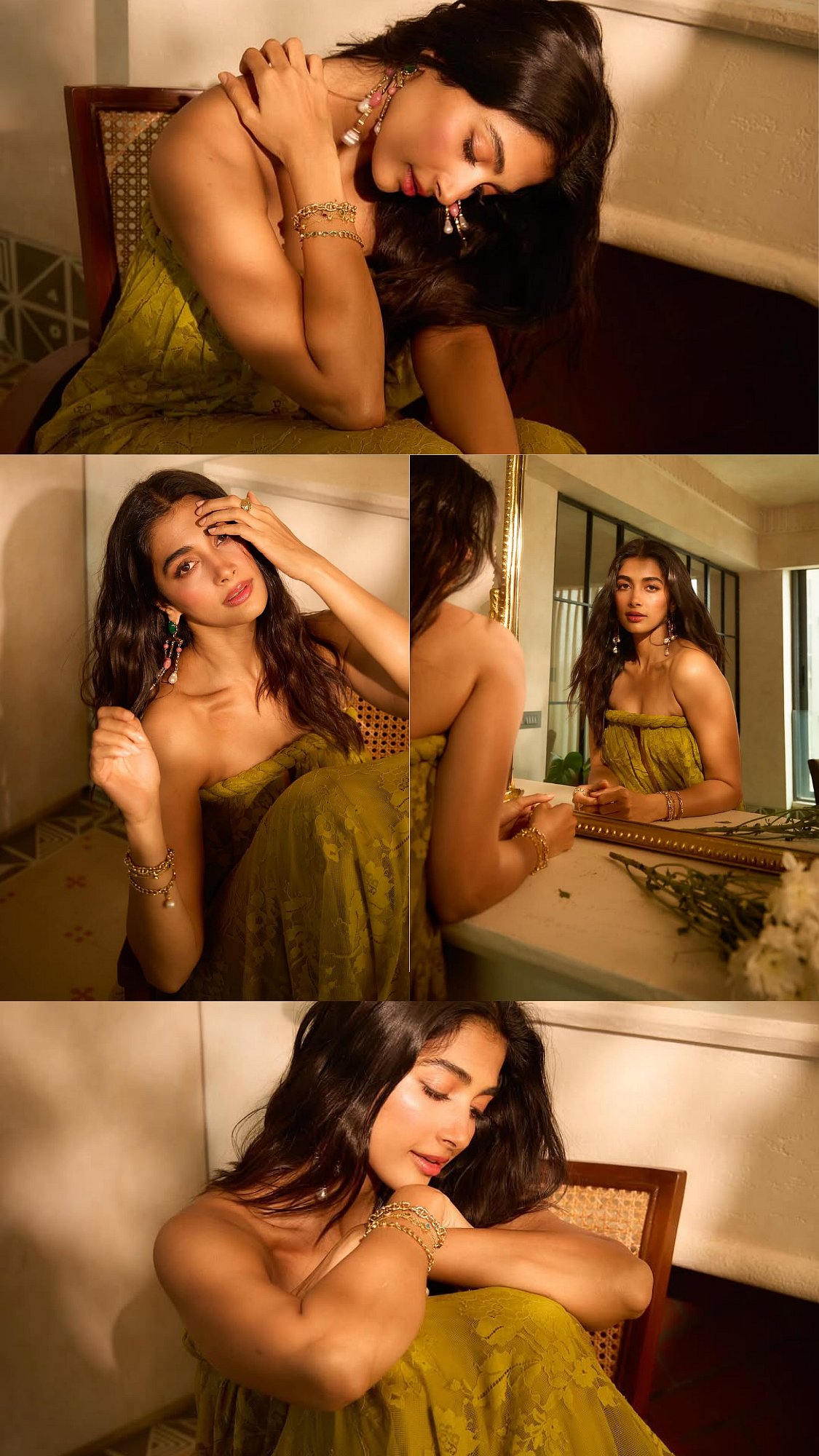 Pooja Hegde Looks Straight Out Of A Fairytale In Dreamy Pistachio Lace Maxi Dress Worth ₹2.56 Lakh