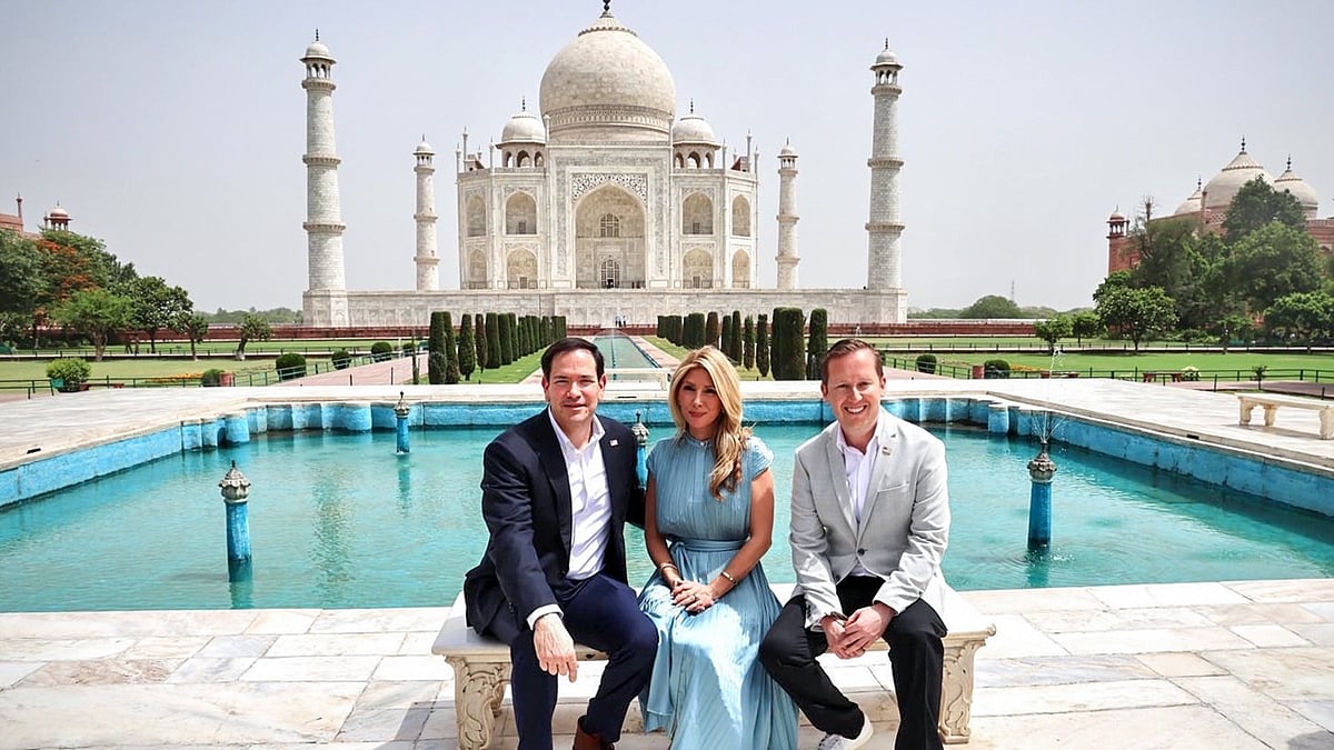 US Secretary Of State Marco Rubio Visits Taj Mahal With Wife Janet Amid Scorching Agra Heatwave