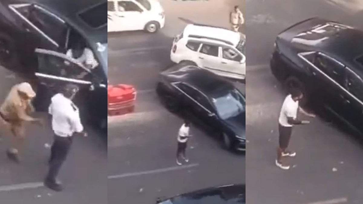 Dehradun Chaos Caught On Camera: Drunk Man Blocks Traffic, Allegedly Threatens Police With Knife At Johri Tiraha