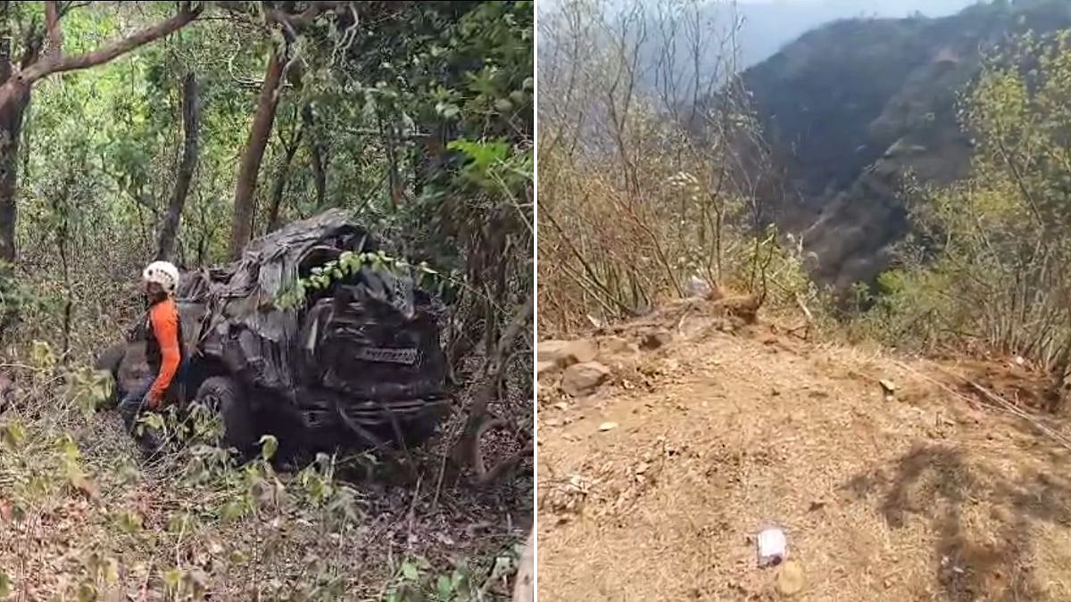 Maharashtra Road Tragedy: SUV Plunges Into 800-Foot Gorge In Raigad, 8 Killed; Driver Suspected To Have Lost Control, Search Operations Underway | Video