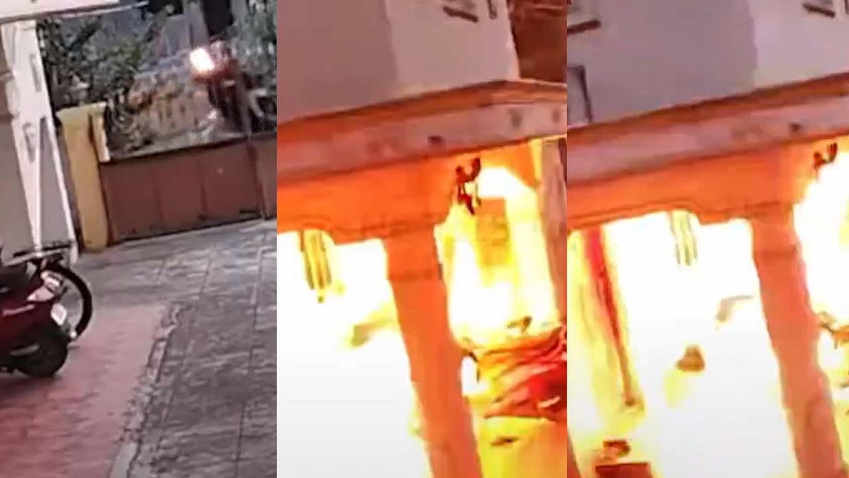 Coimbatore Horror: Woman Escapes After Former Lover Hurls Petrol Bomb At Her Home In Thondamuthur; Chilling CCTV Surfaces