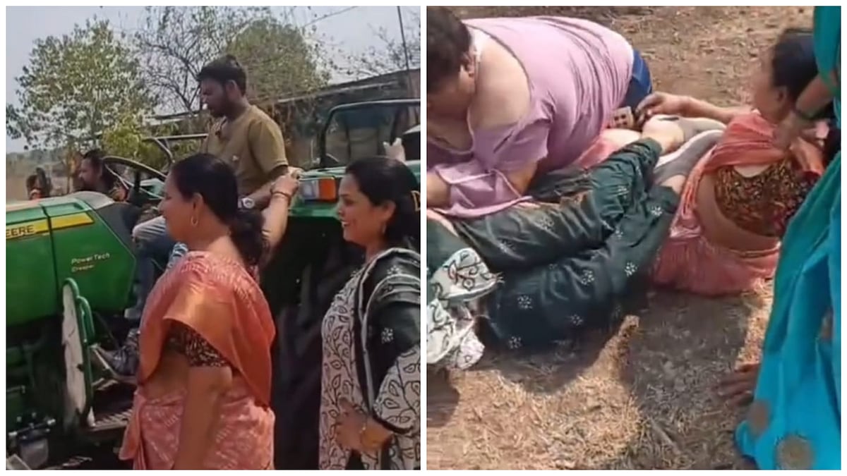 Nashik: Viral Video Shows Tractor Run-Over Attempt On Two Women Amid Land Dispute In Pimpalgaon Baswant |WATCH VIDEO