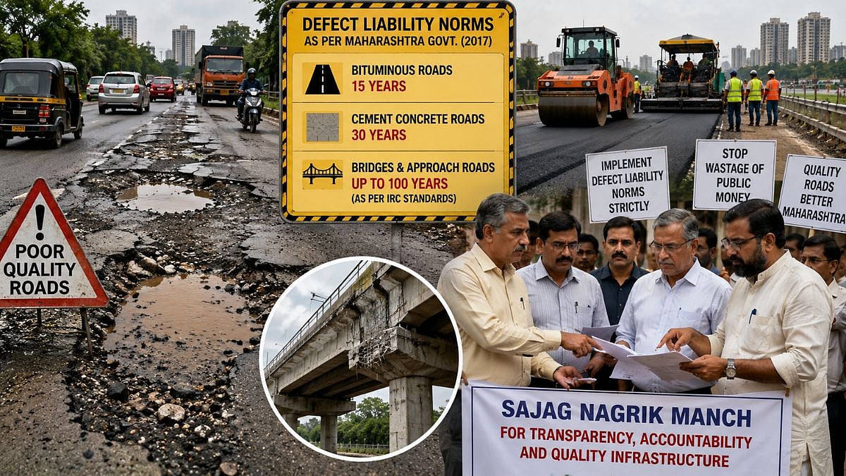 Maharashtra Roads: Sajag Nagrik Manch Alleges Civic Bodies Ignoring Defect Liability Norms For Infrastructure Projects