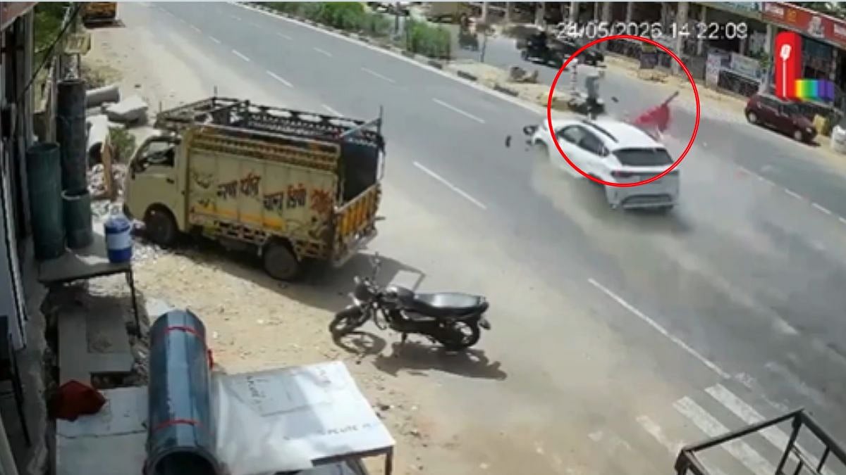 Caught On Camera: Speeding Car Flings Couple 20 Feet Off Bike In Jaipur, Both Critical