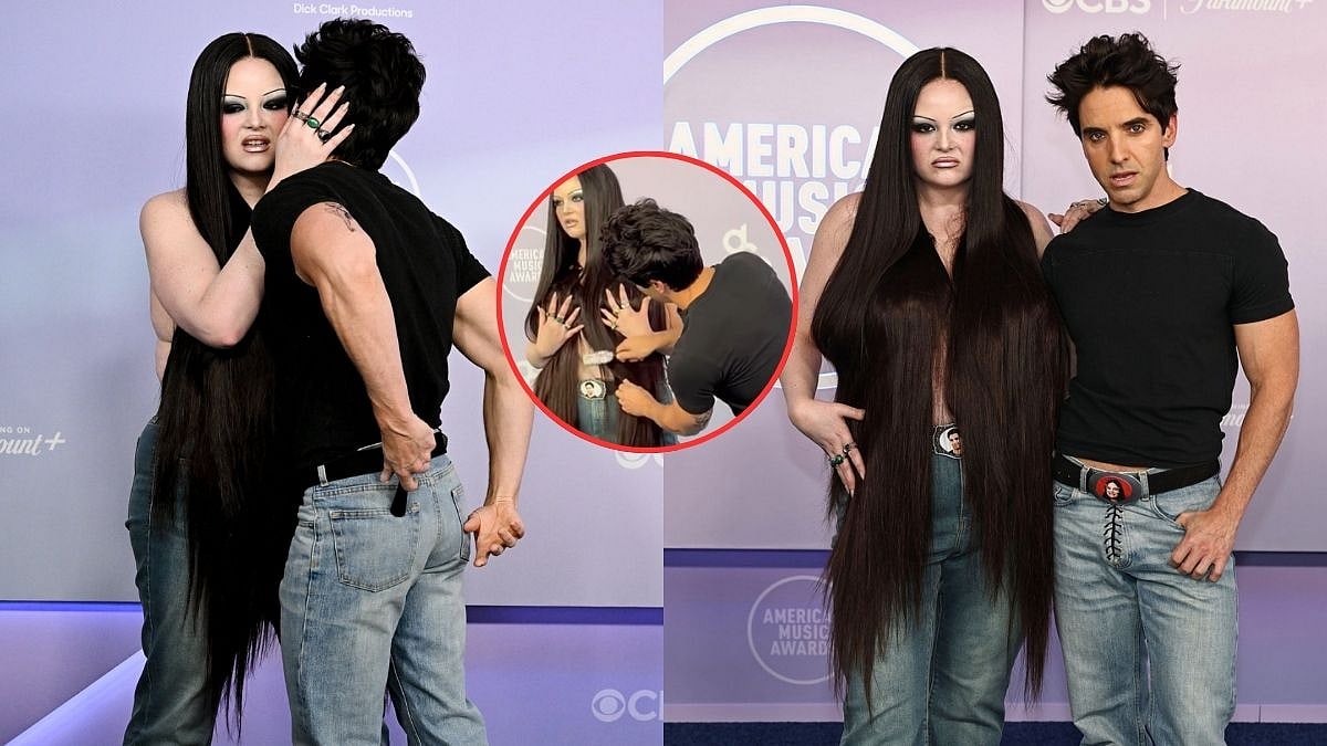 'What Is Wrong With Them?': American Actor Combs Topless Co-Star's Hair Covering Her Breasts On AMAs 2026 Red Carpet, Duo's Bizarre Video Goes Viral
