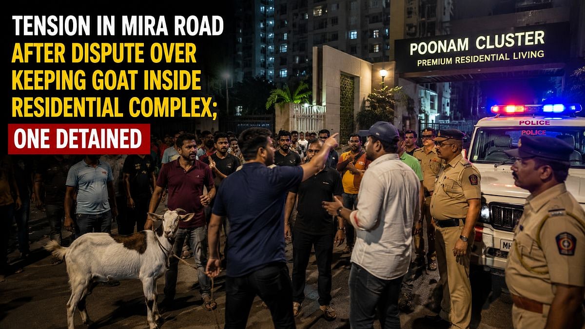 Mira-Bhayandar: Tension Erupts In Mira Road Over Goat Kept Inside Housing Society; 1 Detained After Clash