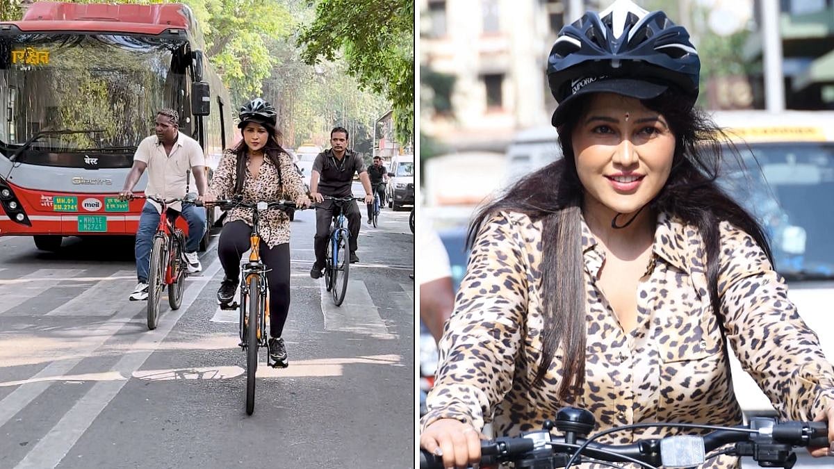 Video: Amruta Fadnavis Adopts Cycling For 5–7 Km Travel In Mumbai Amid Fuel Conservation Push