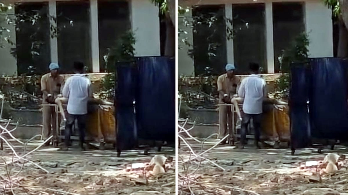 Dignity Denied Even In Death As An Unclaimed Body Stitched In Public View Outside Hamidia Hospital Mortuary In Bhopal 