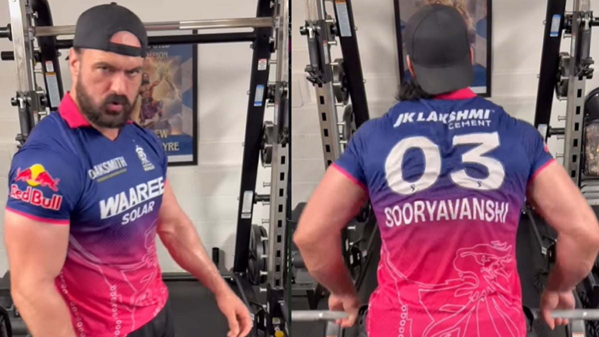 'Chosen One': WWE Superstar Drew McIntyre Wears Vaibhav Sooryavanshi's RR Jersey While Working Out Inside Gym | Video Goes Viral