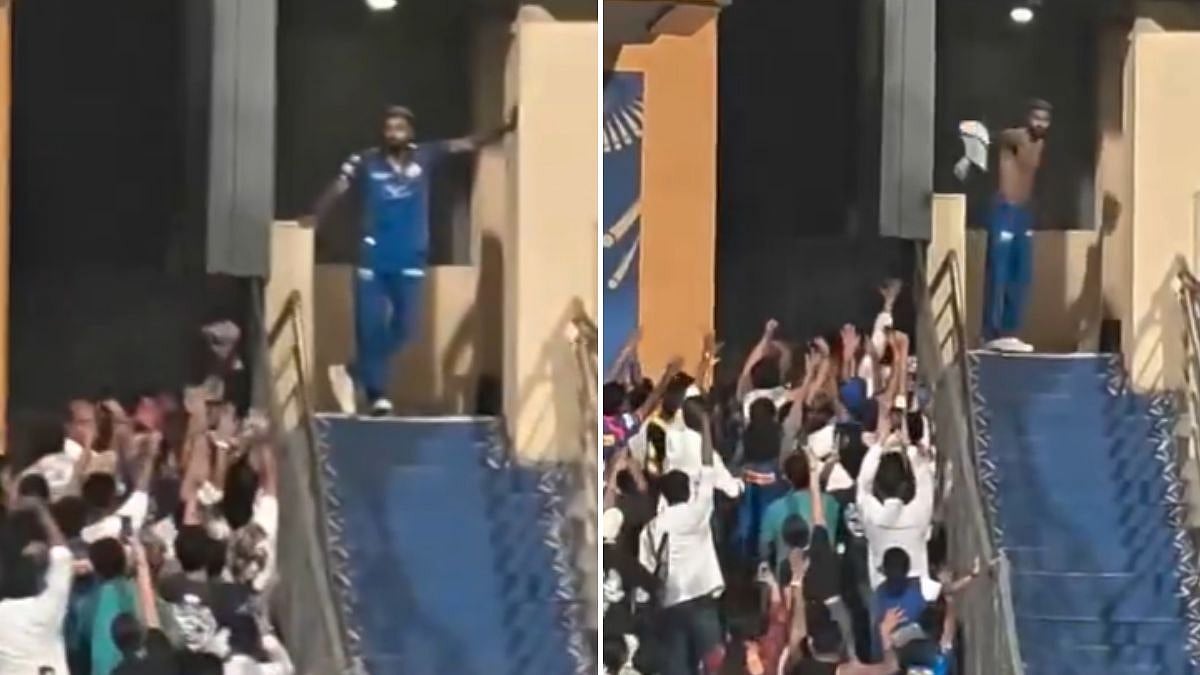 VIDEO: Hardik Pandya Delights Fans By Tossing Match-Worn Jersey Into Stands After MI's Season Ends