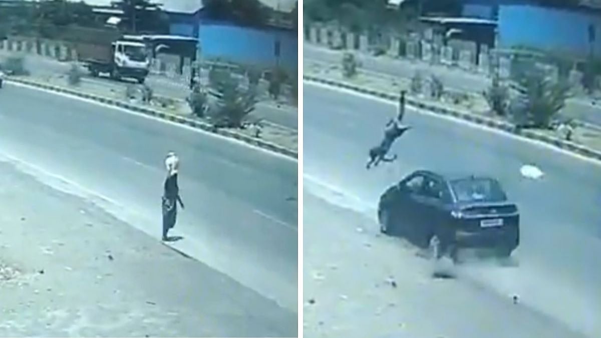 VIDEO: Elderly Woman Thrown Into Air After Being Hit By Speeding Car On Nashik-Mumbai Highway
