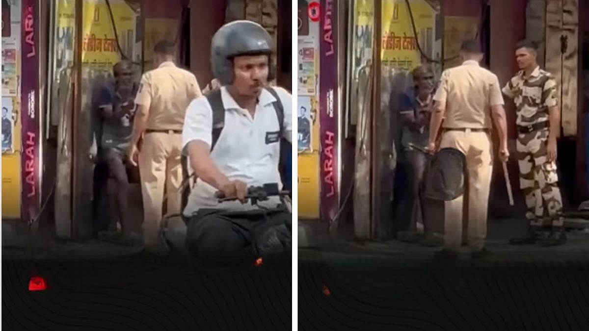 Mumbai Anti-Begging Drive Sparks Debate After Video Shows Policeman Using Lathi On Beggar - WATCH