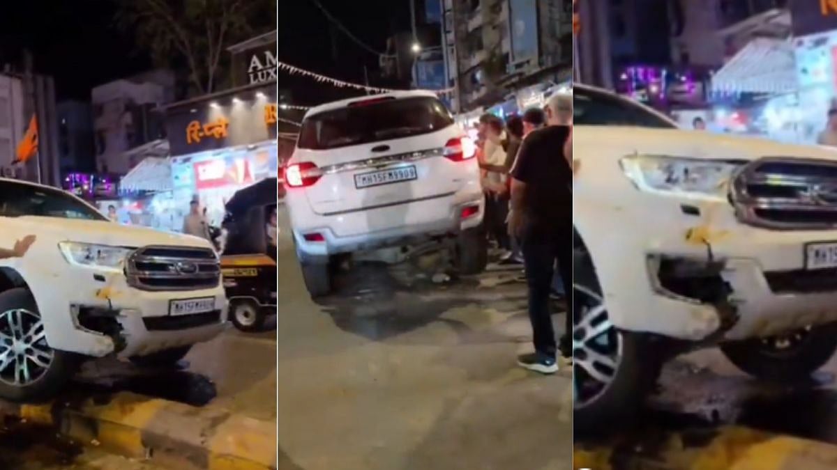 Mumbai: Major Mishap Averted After Speeding Car Loses Control, Mounts Divider At Andheri's Famous Shopping Hub Lokhandwala Market - VIDEO