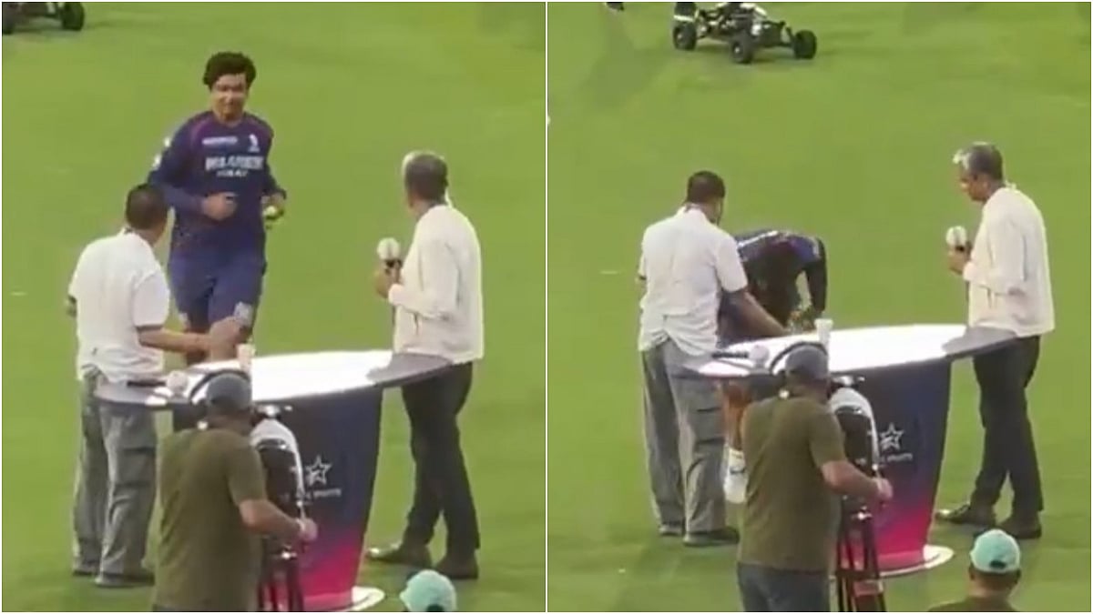 Vaibhav Suryavanshi Rushes To Touch Sunil Gavaskar, Sanjay Bangar's Feet, Chases Jatin Sapru Trying To Escape | VIDEO