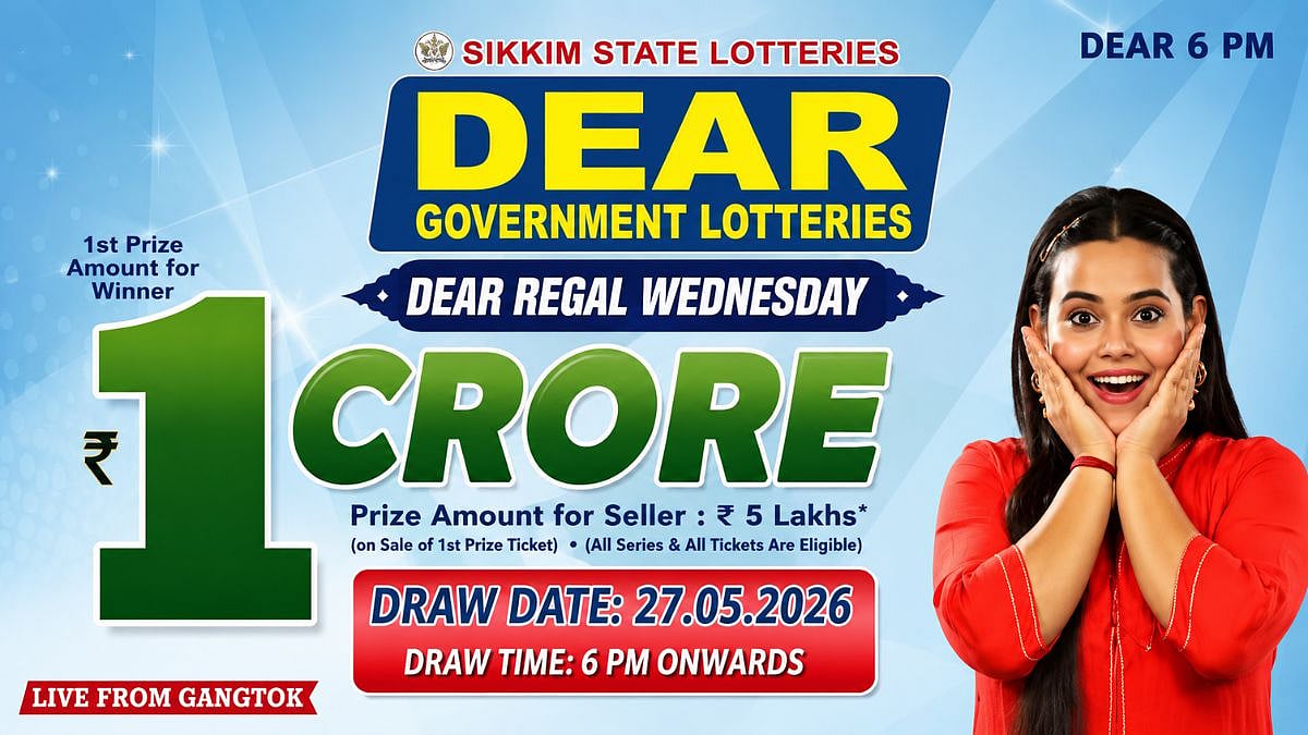 Sikkim State Lottery Result: May 27, 2026, 6 PM Live - Watch Streaming Of Winners List Of Dear Regal Wednesday Weekly Draw