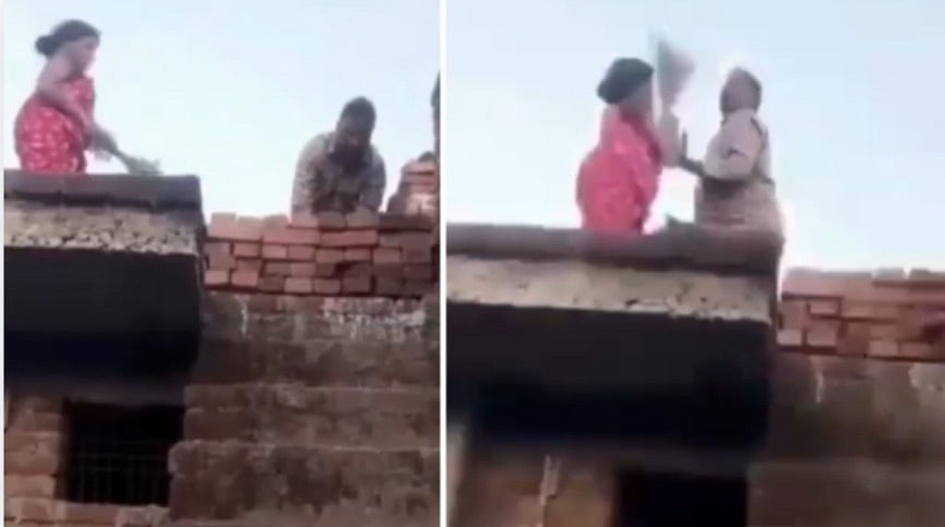 Woman Pushed Off Rooftop During Land Dispute In MP's Maihar; VIRAL VIDEO Shows Heated Moments Before Attack