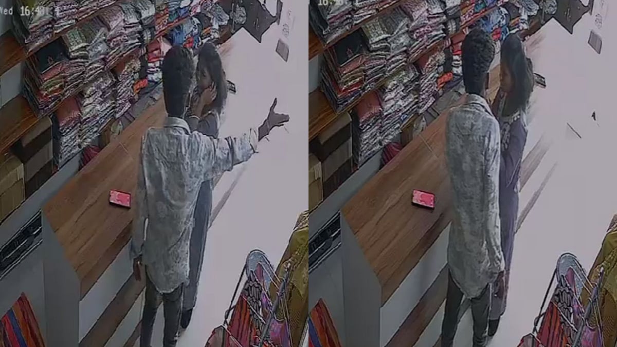 Caught On Camera: Man Assaults Girlfriend With Slaps, Punches, Kicks Inside Clothing Store In Pimpri-Chinchwad’s Moshi