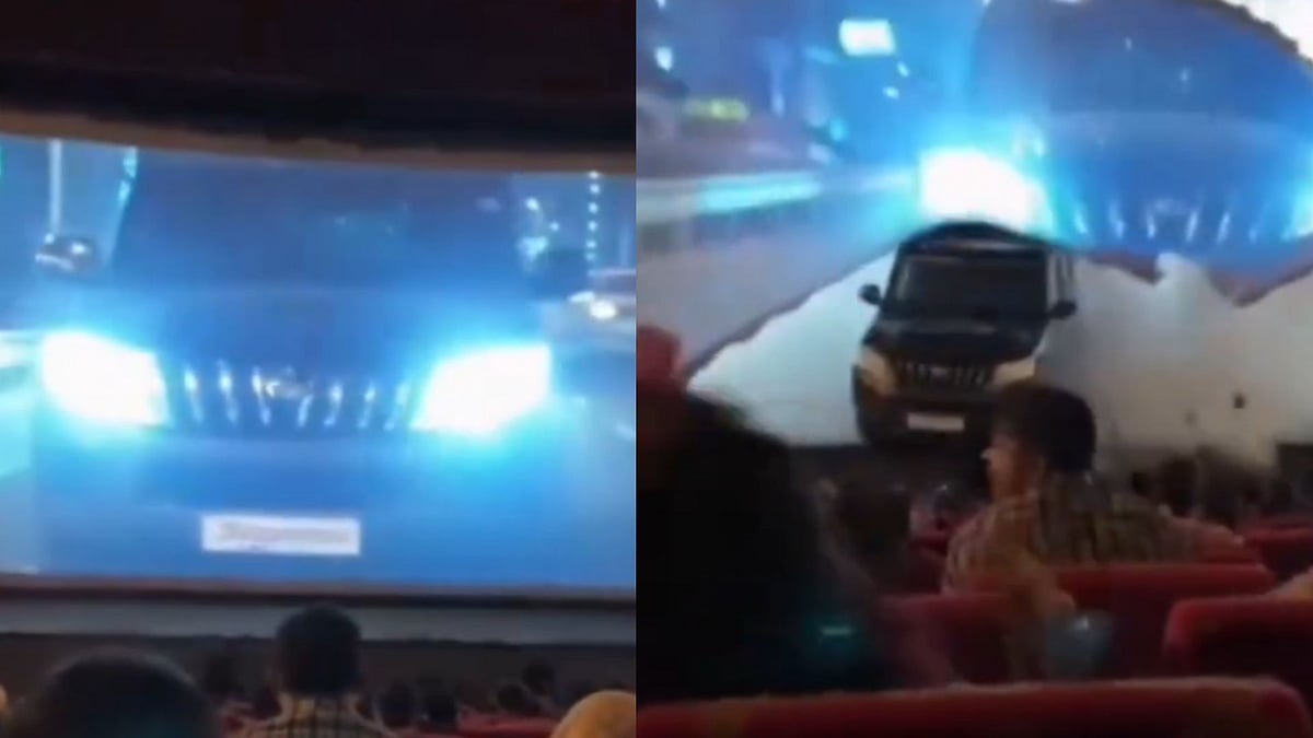 'Ye Kaise Ho Sakta Hai?' Viral Video Shows SUV Crashing Through Cinema Screen During Movie, Audience Left Shocked - VIDEO 