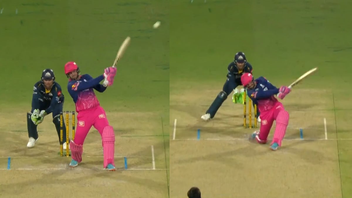 GT vs RR, IPL Qualifier 2: Donovan Ferreira Smashes Rashid Khan For 4 Sixes In A Single Over; Powers RR To Massive Total Of 214 Runs | Video