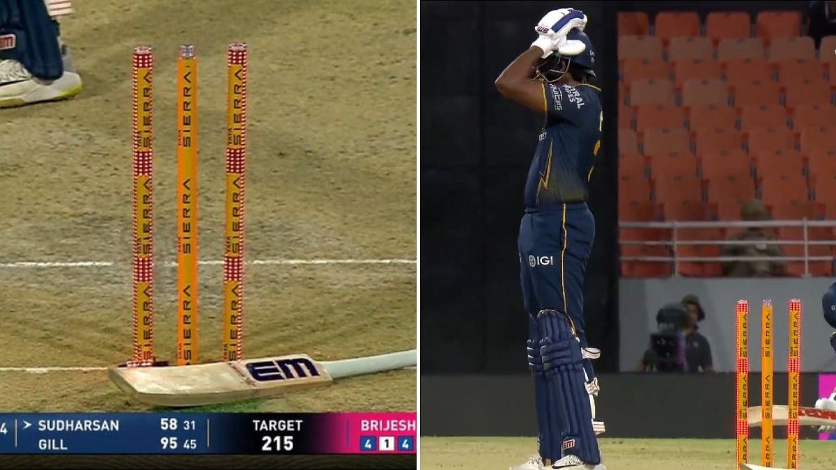 Hit Wicket Again! Sai Sudharsan's Bat Slips Onto The Stumps As Ball Goes To The Boundary In Qualifier 2 | VIDEO