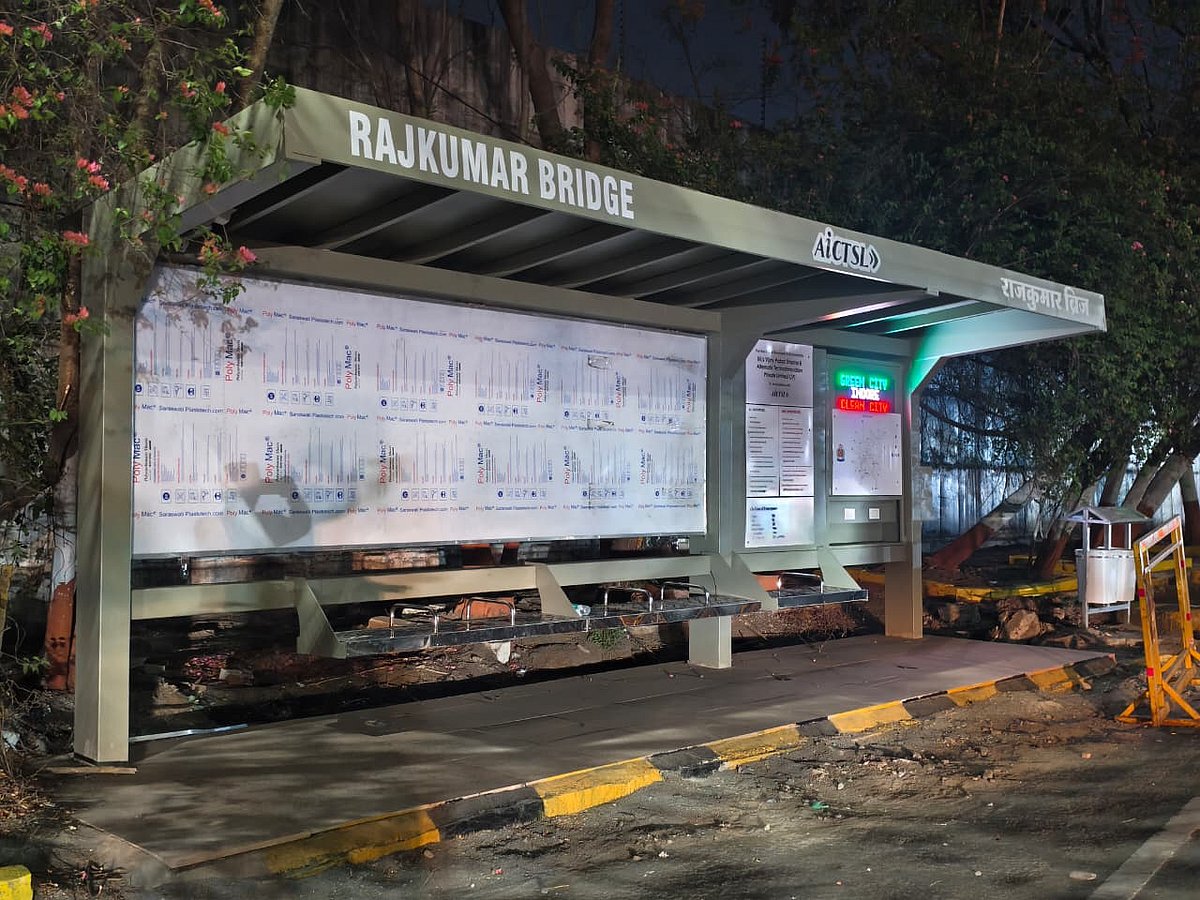 AICTSL's digital bus stop at Rajkumar Bridge.
