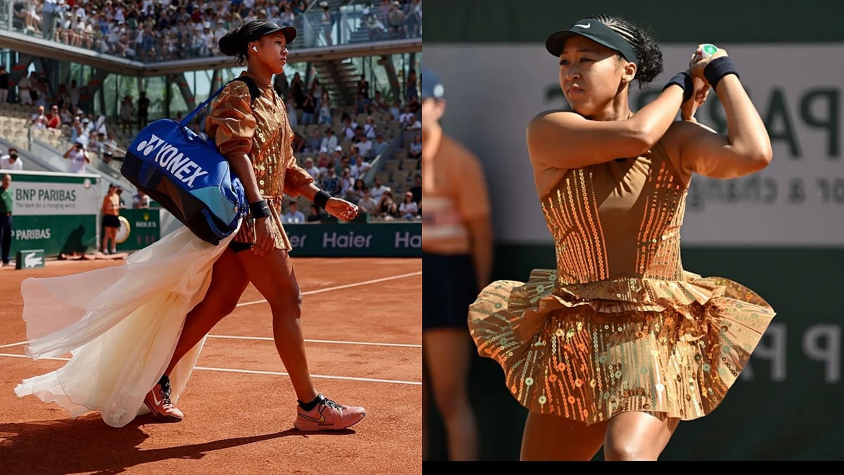 Naomi Osaka's Another Fashion Statement At French Open; Pairs Her Shimmery Outfit With Champagne Golden Train 
