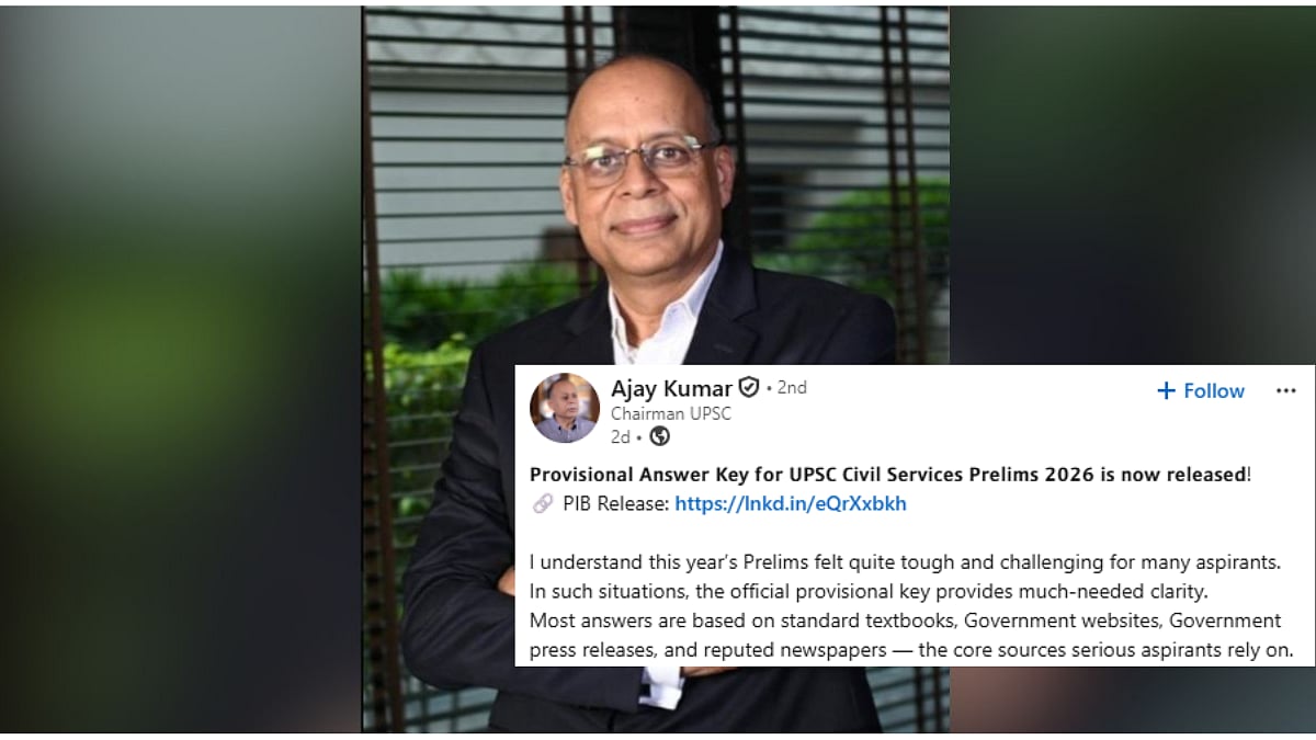 'Challenging For Many Aspirants': UPSC Chairman Ajay Kumar On Prelims 2026 Questions