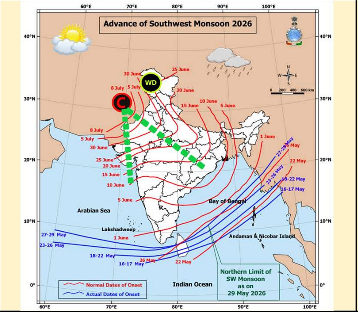 Weather systems affecting Madhya Pradesh at present