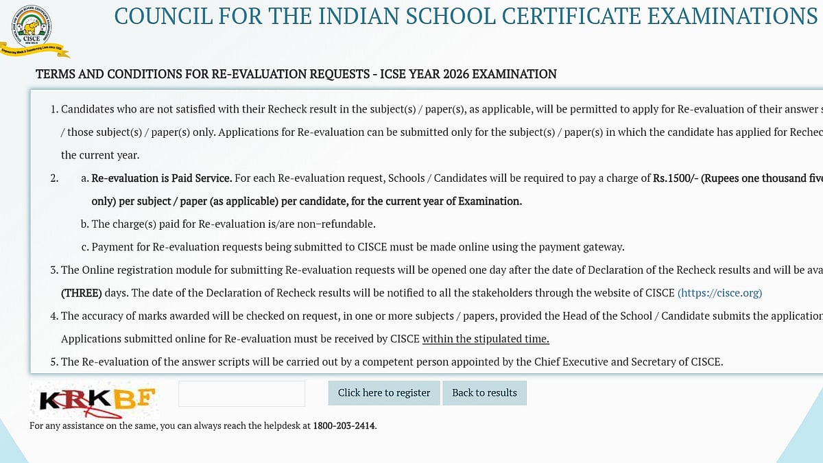 CISCE To Close ICSE, ISC Re-Evaluation 2026 Window Tomorrow At cisce.org; Check Fee And Result Details Here