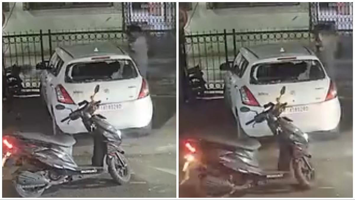 WATCH: Man Armed With Baseball Bat Vandalises Car Near Police Station In Pune’s Pimpri-Chinchwad