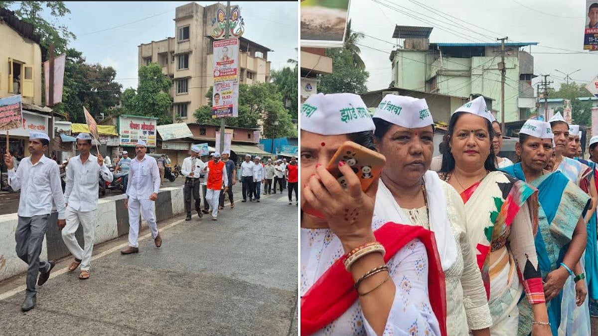 Shahapur Citizens Form Massive Human Chain Against Tree Felling As Unexpected Rain Adds Symbolic Weight To Protest