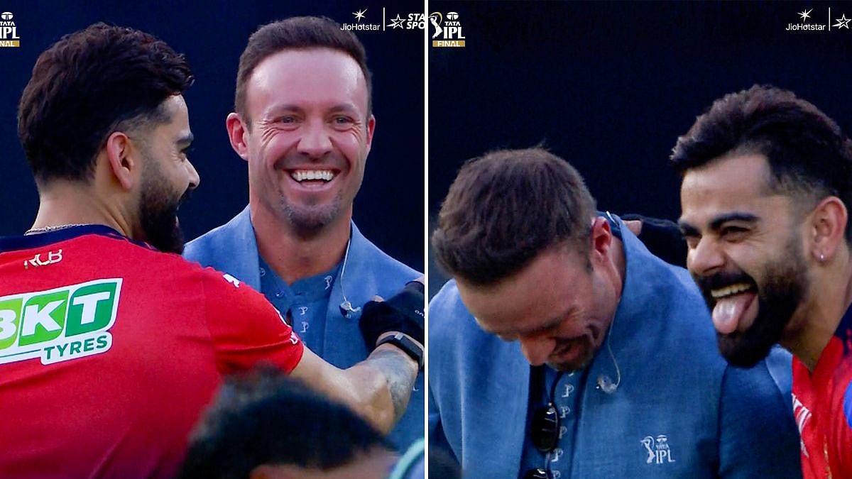 VIDEO: Virat Kohli Greets Ex-RCB Teammate AB De Villiers During IPL 2026 Final In Ahmedabad