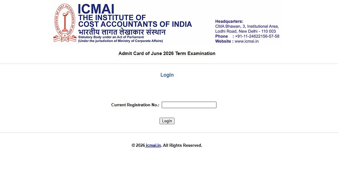 ICMAI CMA June 2026 Admit Card OUT At icmai.in; Direct Link Here