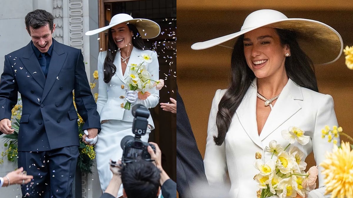 Dua Lipa Ditches Bridal Gown For White Skirt-Suit For Private Wedding With Callum Turner In London