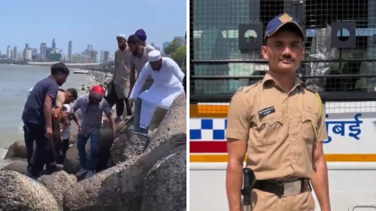 Mumbai Police Constable Saves Woman After She Jumps Into Sea At Marine Drive, Swift Rescue Attempt Hailed - VIDEO
