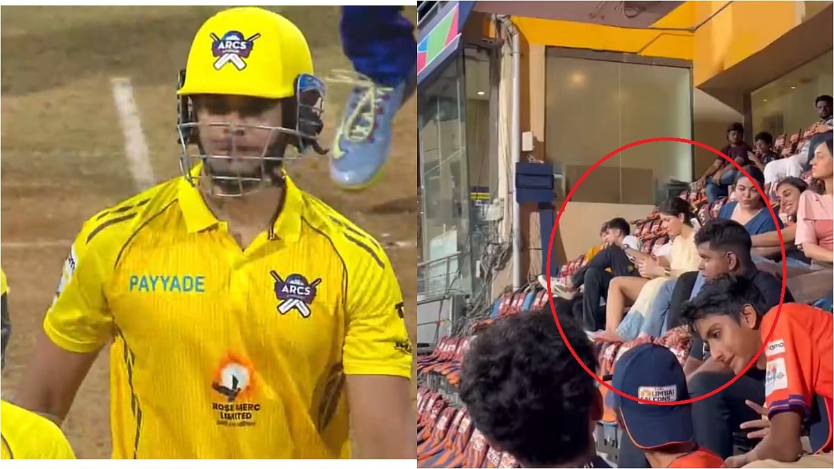 VIDEO: Arjun Tendulkar Finishes Match With Six As Sara Tendulkar Cheers Him On During T20 Mumbai League 2026 Clash