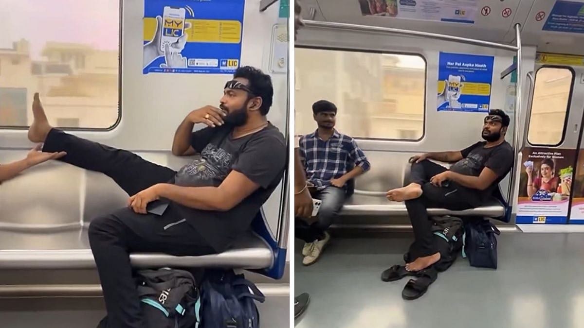 'This Is Not Correct': Man Reprimanded By Fellow Passengers On Hyderabad Metro For Resting Foot Casually On Seat; Video Viral