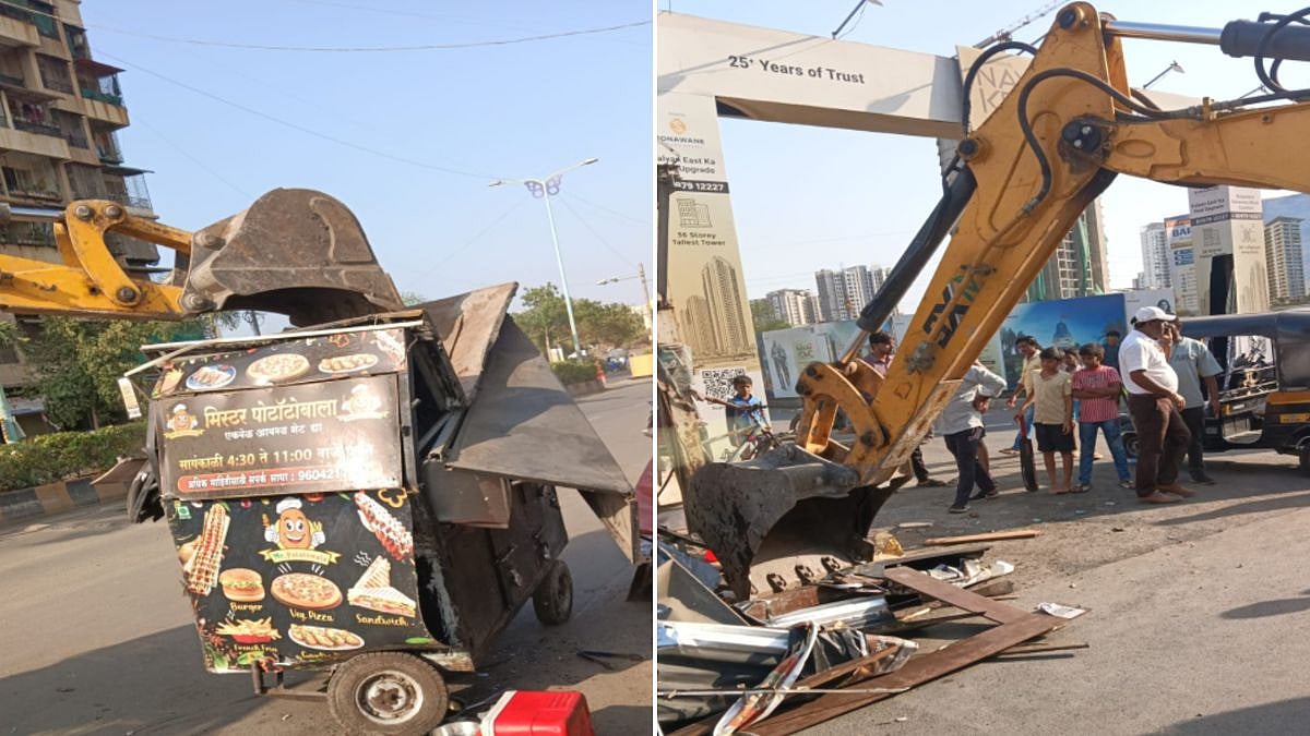 KDMC Cracks Down On Encroachments In Kalyan-Dombivli; 27 Handcarts, Illegal Structures Removed In Major Civic Drive | VIDEO